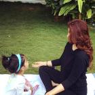 Twinkle Khanna bonds over yoga with baby Nitara