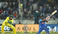 Ist ODI PIX: India ride on Jadhav, Dhoni fifties to beat Australia