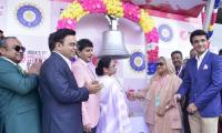 PIX: Mamata, Hasina inaugurate historic pink ball Test