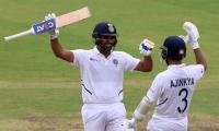 Rohit-Rahane steady India after early wobble