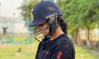 Watch out England! Harmanpreet hits the nets...