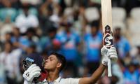 PICS: India ride on Jaiswal ton as other batters fail