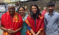 Smriti Mandhana offers prayers at Tirupati temple