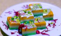 Recipe: Tricolour Kaju Pista Barfi 