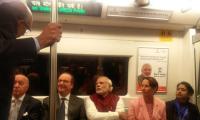 PHOTOS: Hollande's 'metro pe charcha' with PM Modi