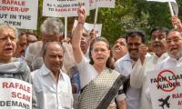 Sonia Gandhi leads Opposition protest over Rafale deal outside Parliament