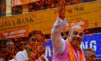 Marigolds, Hanumans at Amit Shah's Kolkata road show