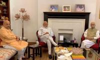 After massive victory, Modi, Shah meet Advani, Joshi