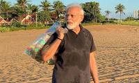 PM Modi goes 'plogging' on Mahabalipuram beach