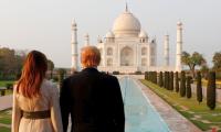 Donald, Melania enjoy romantic walk at Taj Mahal