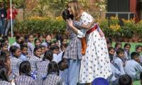 Melania gets her dose of happiness at Delhi school