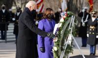 PIX: Biden, Harris pay tribute at Arlington Cemetery