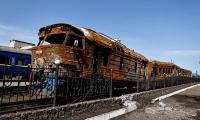 A Train Destroyed By A Russian Missile