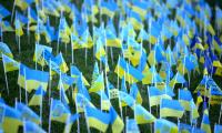 Flags Flutter For Ukraine's Fallen