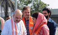 Amit Shah Meets Mr and Mrs Jadeja