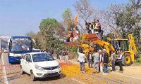 SEE: Bulldozers used to shower petals on UP lawmakers