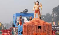 Ram Lalla statue with Brahmos on UP's R-Day tableau