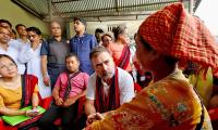 Rahul visits Manipur, Cong slams PM over Russia visit