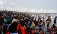 Daring intense cold, 1.5 cr take holy dip at Maha Kumbh