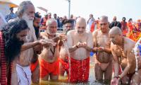 Shah takes holy dip in Triveni Sangam at Maha Kumbh