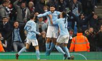 League Cup PIX: City get advantage after Aguero heads last-gasp winner