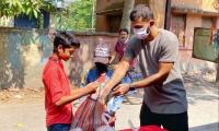 SEE: India footballer Subhashish helps the needy