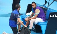 Kyrgios loses temper, match at Murray River Open