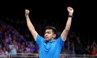 PIX: India slay Singapore for CWG men's TT team gold