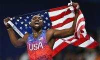 Therapy call powers Noah Lyles to Olympic 100m gold