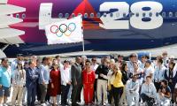 Olympic flag arrives in Los Angeles!