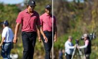 Tiger Wood in awe as son Charlie leads the way