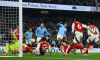 EPL PIX: Late drama rescues Man City against Arsenal