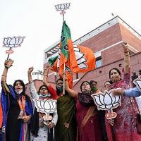 Early celebrations in the BJP camp