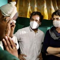 Rahul and Priyanka Gandhi meet the victim's family in Hathras