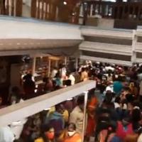 Footage of the scary overcrowding at the sari shop
