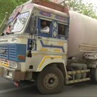 An oxygen tanker on its way to Max Hospital