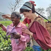 Priyanka Gandhi Vadra picks tea at a garden in Assam