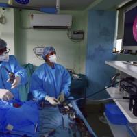 Endoscopy sinus surgery on a Black Fungus patient