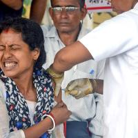 A woman gets vaccinated against Covid-19 in Guwahati