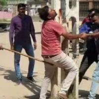 A videograb of the flogging in the Kheda district of Gujarat