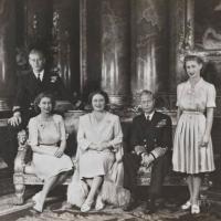 Elizabeth with her husband Phillip, father King George VI, mother Queen Elizabeth The Queen Mother and sister Princess Margaret.