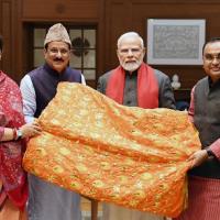 Prime Minister, Narendra Modi handed over chadar/ANI
