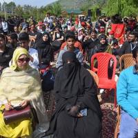 People attend a voting awareness event in Srinagar/ANI Photo