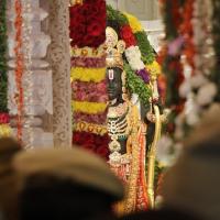 A glimpse of Ram Lalla idol at Ram temple in Ayodhya./Rajesh Karkera/Rediff.com
