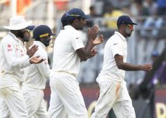 Ashwin takes another five-wicket haul and equals Bhajji's tally