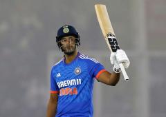 1st T20 PIX: Dube's fifty powers India to easy victory