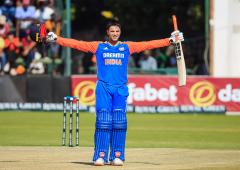 PIX: Abhishek slams 46-ball ton as India maul Zimbabwe