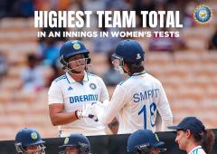 India score highest-ever Test total in women's cricket