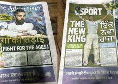 Aus Papers Celebrate Kohli In Hindi...