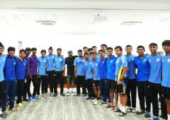 Rohit imparts his wisdom to Under-19 players